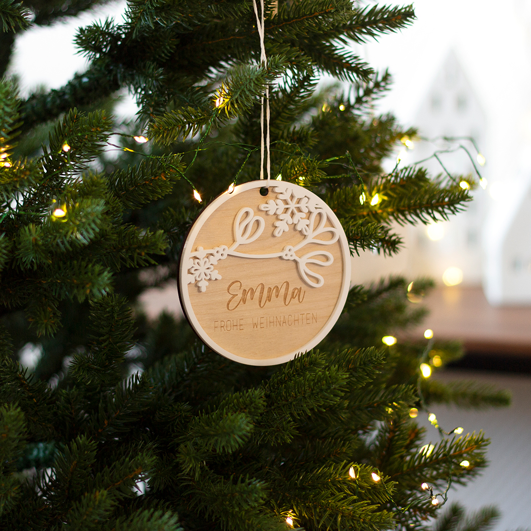 Weihnachtsschmuck Geschenkanhänger personalisiert aus Acryl