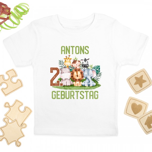 Kinder Shirt | Mottoparty | Safari | Wunschname & Wunschzahl