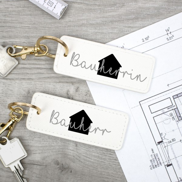 Schlüsselanhänger | Bauherr / Bauherrin | Design 3 | Wunschfarbe