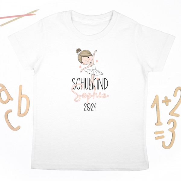 Schulkindshirt | Ballerina | Wunschname & Wunschjahr