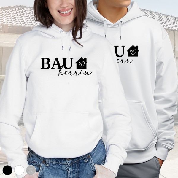 Bauherr / Bauherrin Hoodie | Hausbau | Design 6 | groß | Wunschfarbe