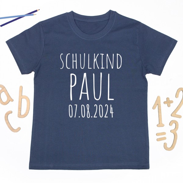 Schulkindshirt | Schulkind Gerade | Wunschname und Wunschdatum