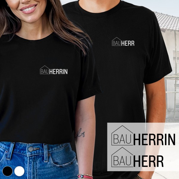 Bauherr / Bauherrin T-Shirt | Hausbau | Design 2 | klein | Wunschfarbe