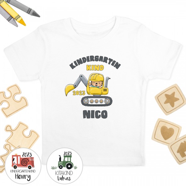 Kindergartenshirt | Maschinen | Kindergarten | Kita | Wunschname