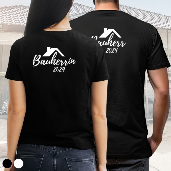 Bauherr / Bauherrin T-Shirt | Hausbau | Design 4 | groß | Wunschfarbe