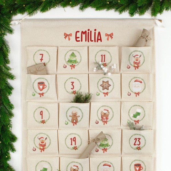 Adventskalender Wandkalender XXL mit Wunschname Weihnachtszeit